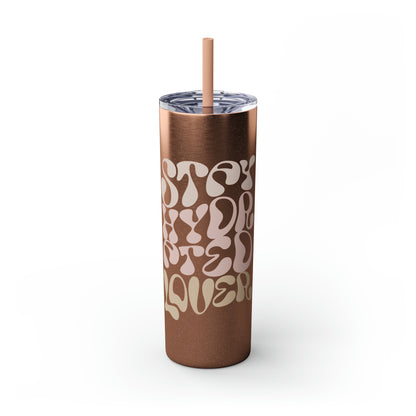 Glitter Skinny Tumbler with Matching Straw, Stay Hydrated Lover 20oz