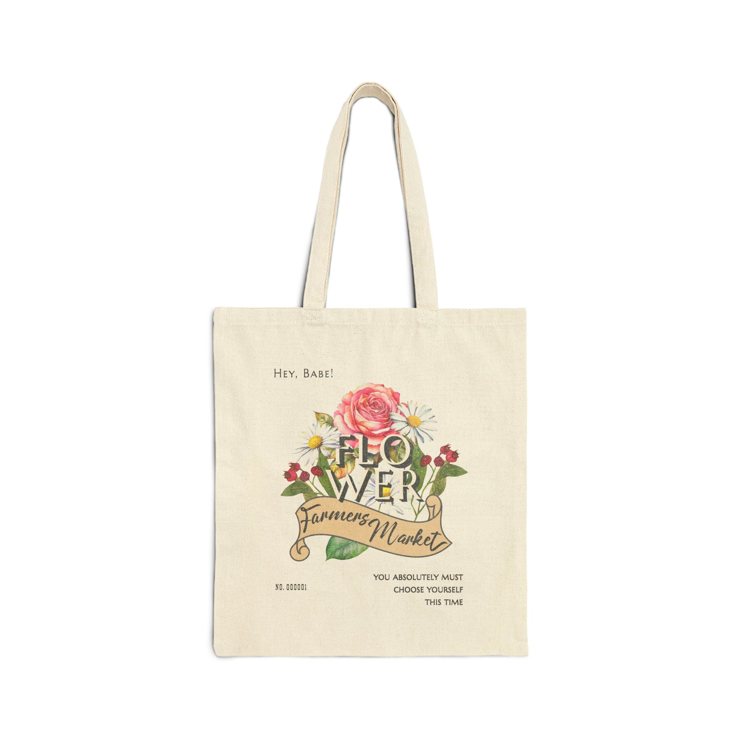 Personalized Blooms & Bliss Tote: Elevate Your Farmers Market Experience with Self-Care in Every Carry-100% Cotton Canvas Tote Bag