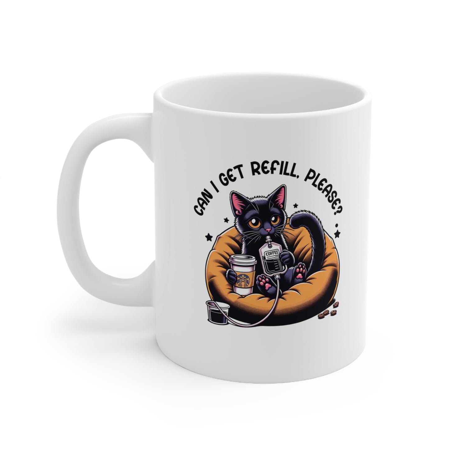 Cat Lovers and Coffee Refill Enthusiasts Ceramic Mug 11oz