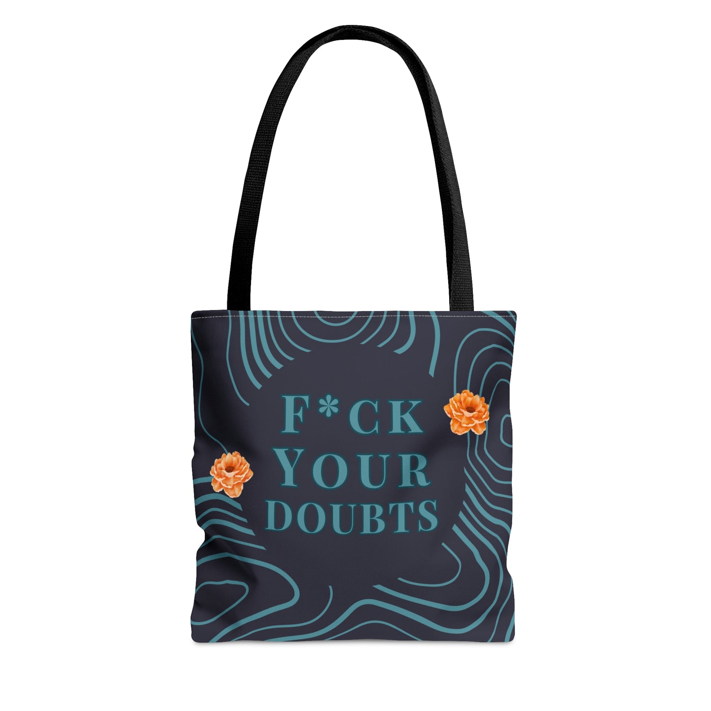 Crafting a respectful alternative with a similar sentiment: "Challenge Your Doubts" Tote Bag