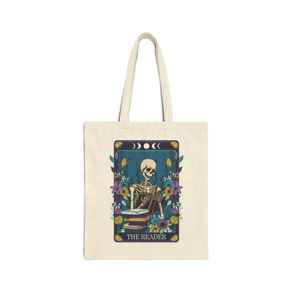 Reader Tarot Card Tote Bag | 100% Cotton Canvas | Natural & Black Colors 100% Cotton Canvas