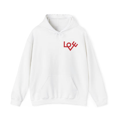 70's Inspired Design Love Heart Unisex Heavy Blend™ Hooded Sweatshirt