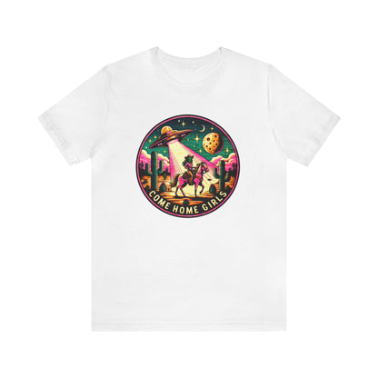 Come Home, Girls - Alien Cowgirl T-Shirt | Vibrant & Pastel Options Available Unisex Jersey Short Sleeve Tee