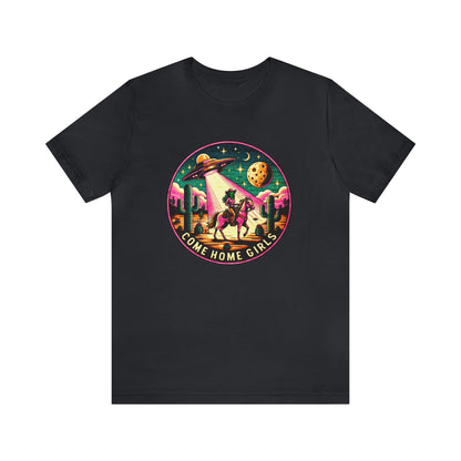 Come Home, Girls - Alien Cowgirl T-Shirt | Vibrant & Pastel Options Available Unisex Jersey Short Sleeve Tee