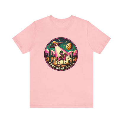 Come Home, Girls - Alien Cowgirl T-Shirt | Vibrant & Pastel Options Available Unisex Jersey Short Sleeve Tee