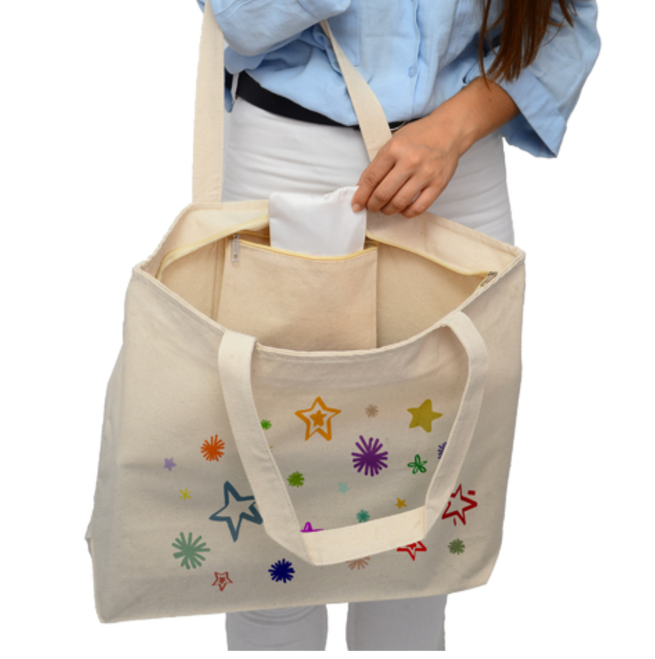 Happy Little Accidents Bob Ross Zip & Go Canvas Tote