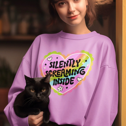 Silently Screaming Inside Unisex Comfort Colors Lightweight Crewneck Sweatshirt - 6 Colors"