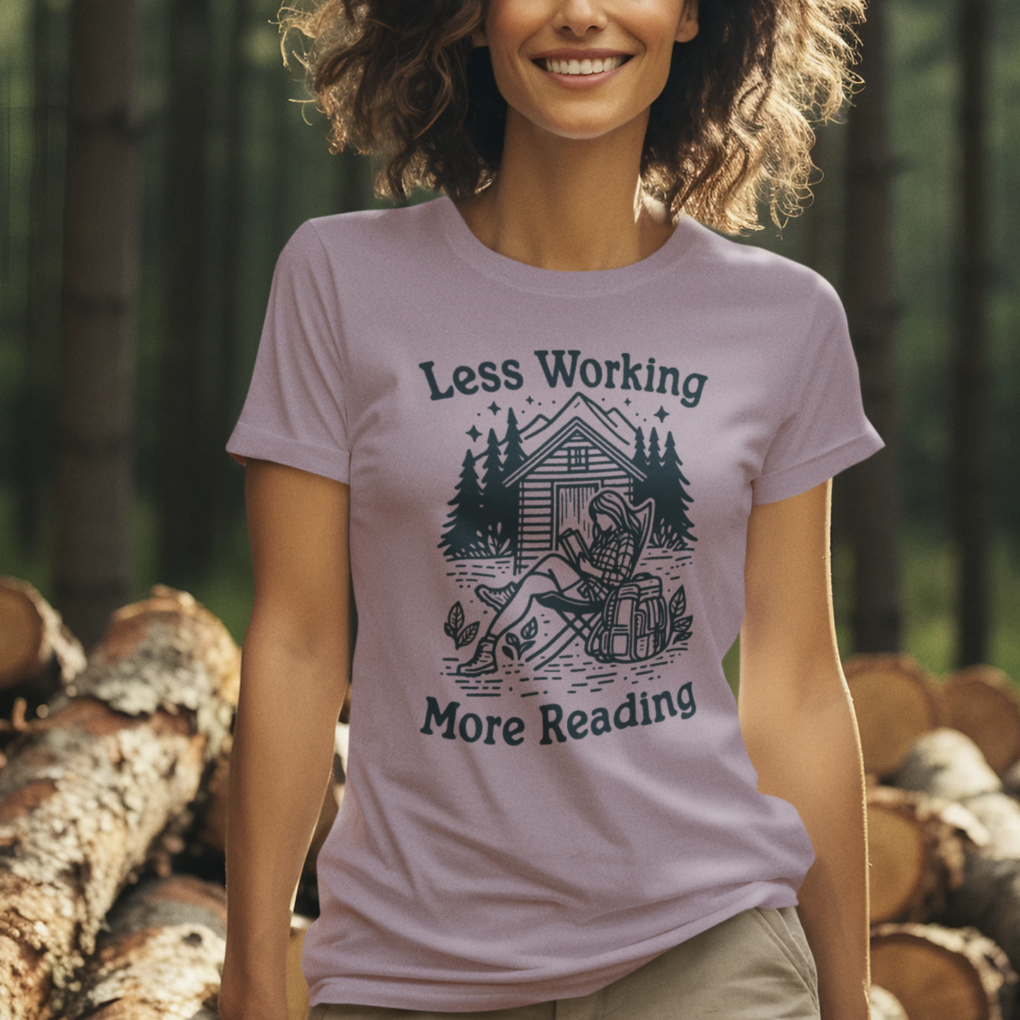 Unlock Adventure: Retro Tee in 6 Colors | Less Working More Reading Design for Camp & Outdoor Enthusiasts