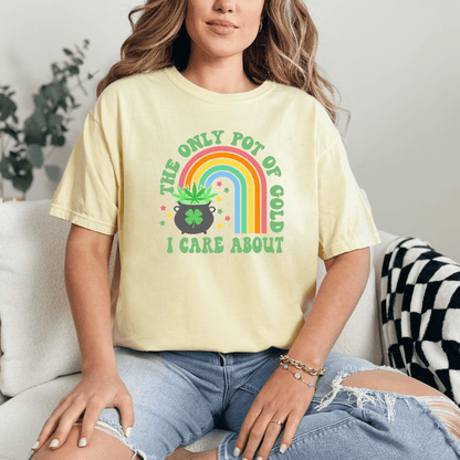 Celebrate St. Patrick's Day with Our 'Pot of Gold' Cannabis Shirt | Limited Edition Comfort Colors 171 Unisex Garment-Dyed