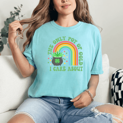 Celebrate St. Patrick's Day with Our 'Pot of Gold' Cannabis Shirt | Limited Edition Comfort Colors 171 Unisex Garment-Dyed