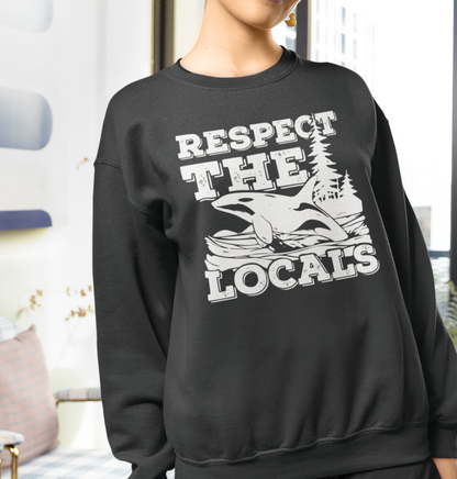 Respect the Locals Orca Design Lightweight Unisex Sweatshirt-Summer Beachwear by Comfort Colors