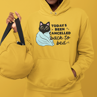 Cozy Cat Hoodie Todays Been Cancelled Perfect Gift for Introverts Gildan Unisex 18500