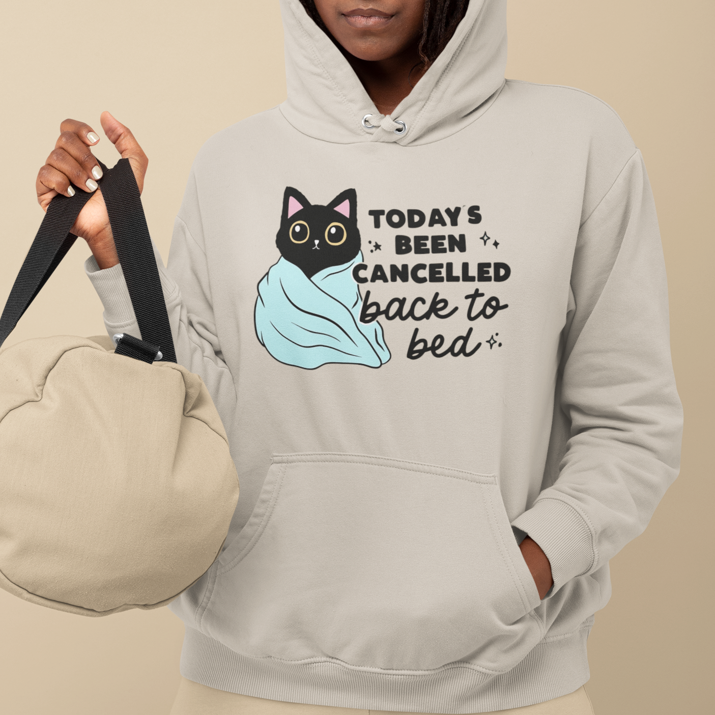 Cozy Cat Hoodie Todays Been Cancelled Perfect Gift for Introverts Gildan Unisex 18500