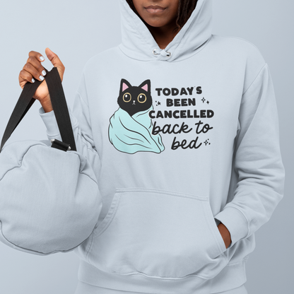 Cozy Cat Hoodie Todays Been Cancelled Perfect Gift for Introverts Gildan Unisex 18500