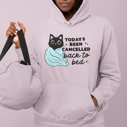 Cozy Cat Hoodie Todays Been Cancelled Perfect Gift for Introverts Gildan Unisex 18500