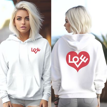 70's Inspired Design Love Heart Unisex Heavy Blend™ Hooded Sweatshirt