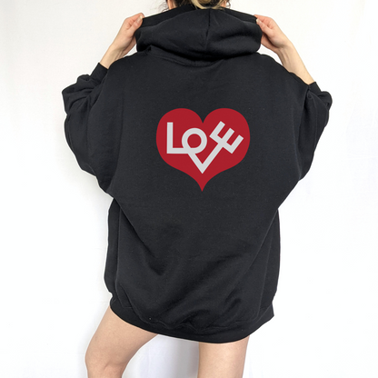 70's Inspired Design Love Heart Unisex Heavy Blend™ Hooded Sweatshirt