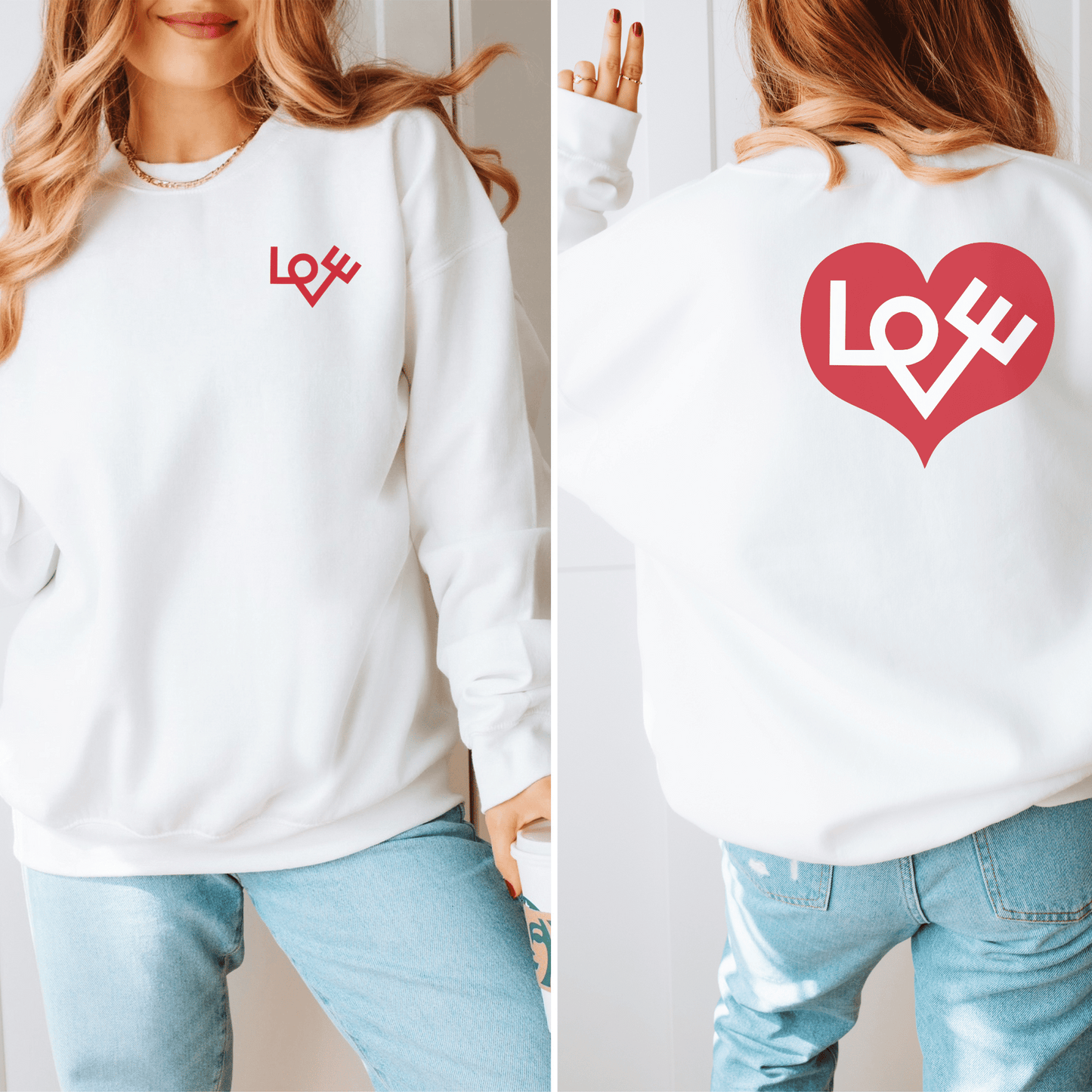 Love Heart Unisex Heavy Blend™ Crewneck Sweatshirt