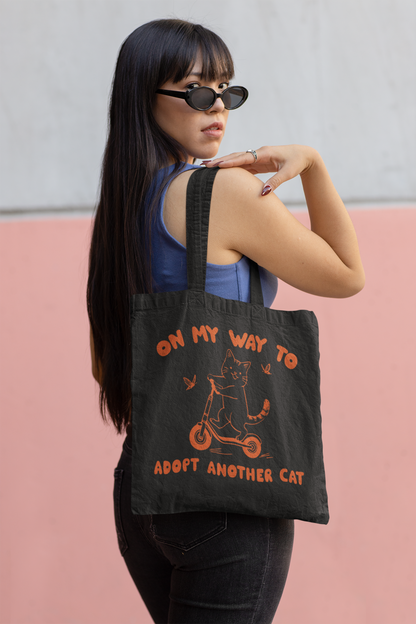 Cotton Canvas Tote Bag - Adopt Another Cat Cute Design