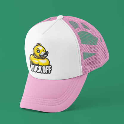 Stay Cool and Sassy at the Lake with Our Fun Summer 'Duck Off' Trucker's Hat in 4 Vibrant Colors