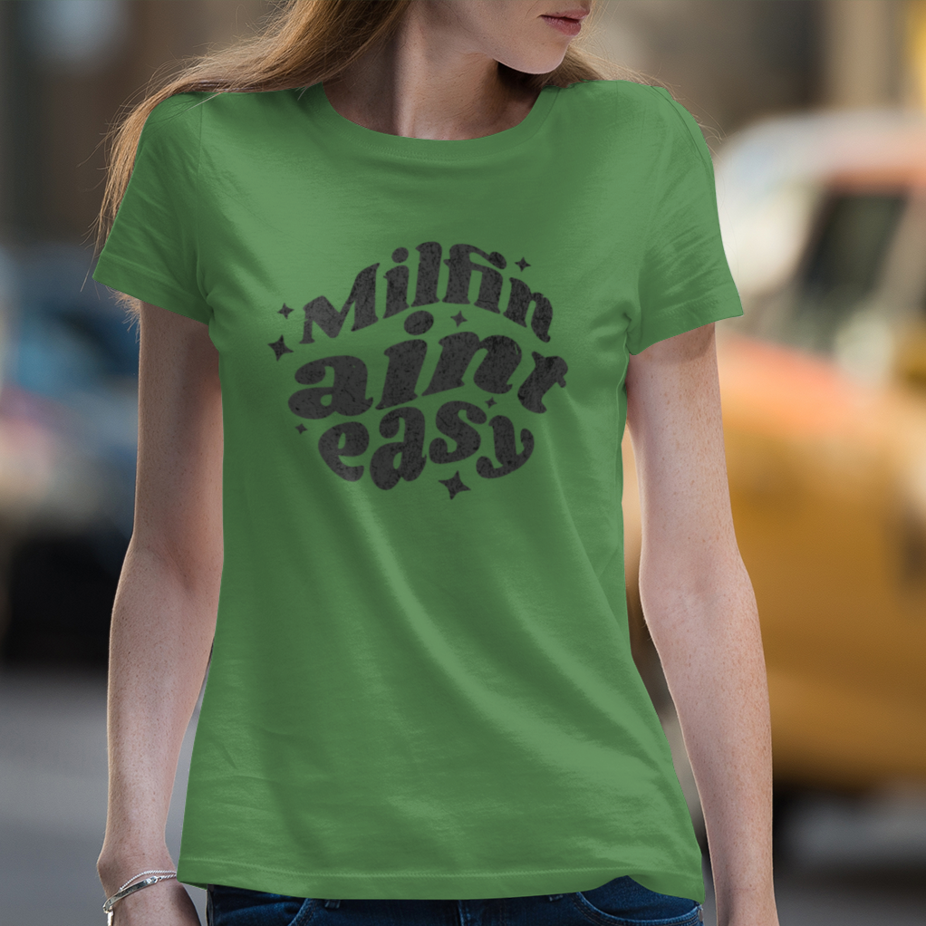 Milfin Ain't Easy Funny T-Shirt for Moms Bella Canvas Tee