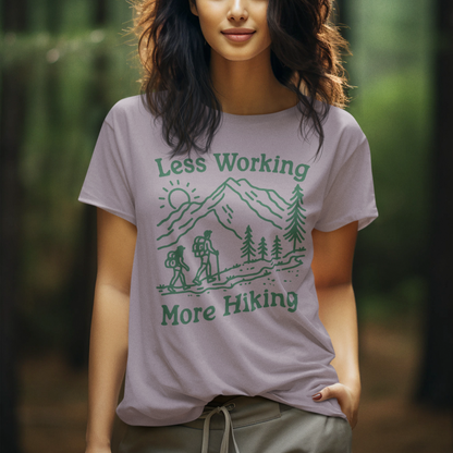 Discover Adventure in Style: Bella Canvas 3001 T-Shirt 7 Colors - Less Working More Hiking Design