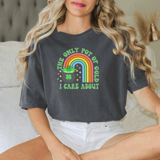 Celebrate St. Patrick's Day with Our 'Pot of Gold' Cannabis Shirt | Limited Edition Comfort Colors 171 Unisex Garment-Dyed