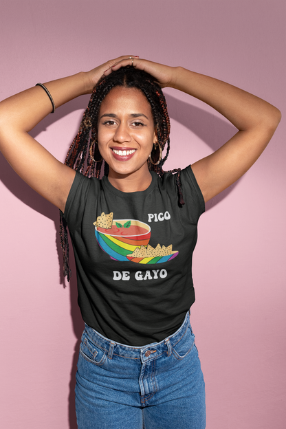 Vibrant LGBTQ 'Pico De Gayo' Bella Canvas Unisex T-Shirt - 6 Colors Available | Fun Chips & Salsa Design