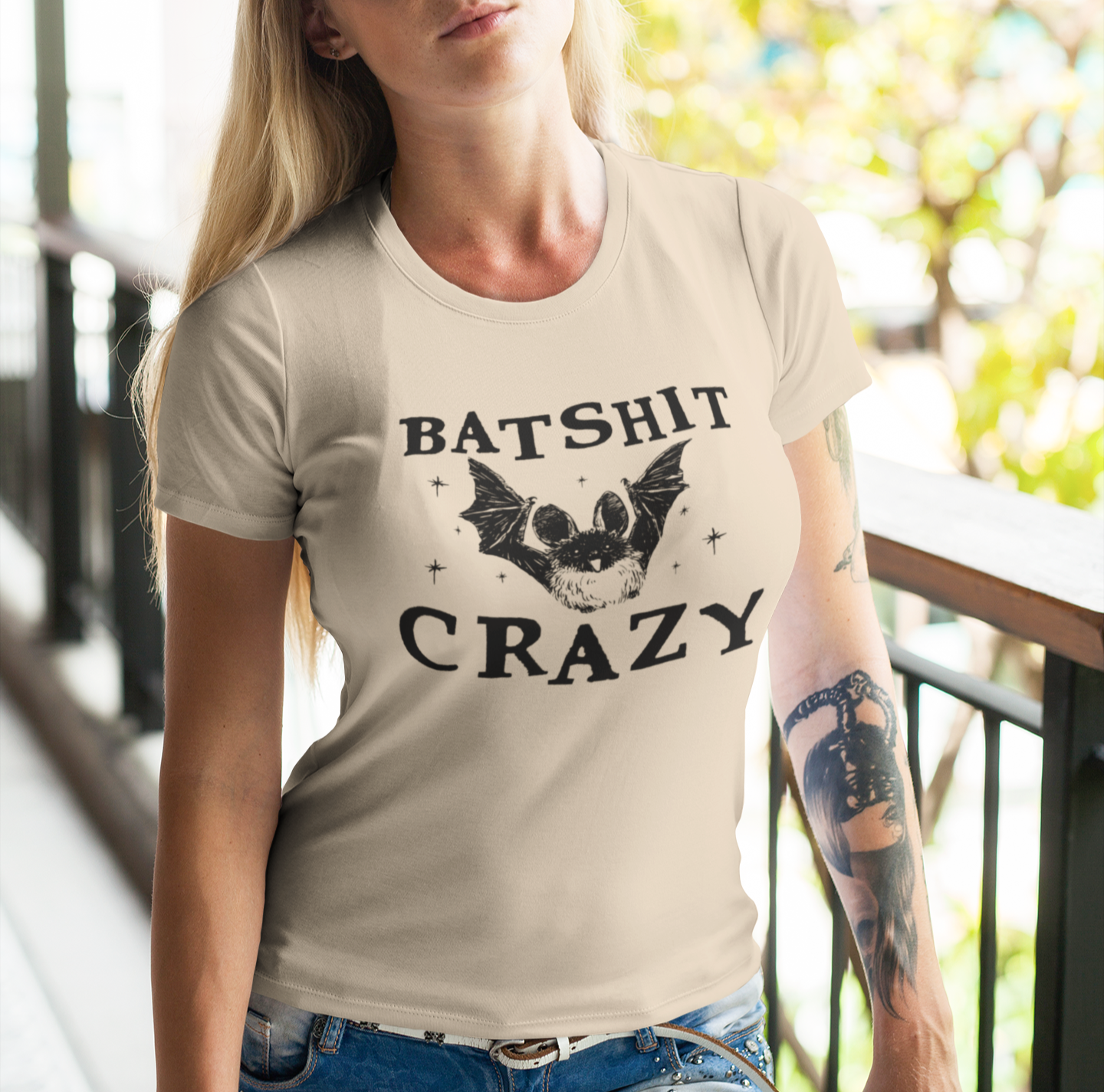 Batshit Crazy Womens Cut Tee Bella Canvas Fall Collection | Funny Halloween Shirt