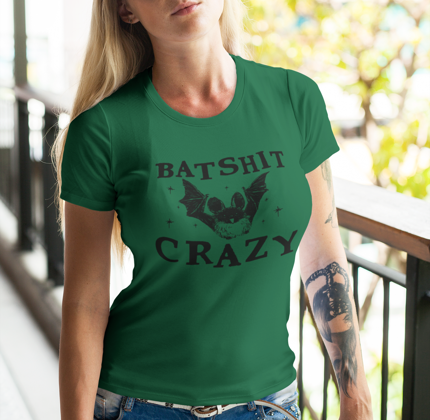 Batshit Crazy Womens Cut Tee Bella Canvas Fall Collection | Funny Halloween Shirt