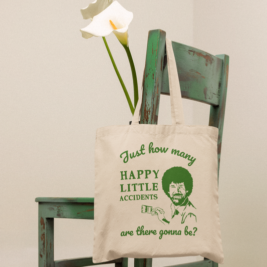 Happy Little Accidents Bob Ross Zip & Go Canvas Tote