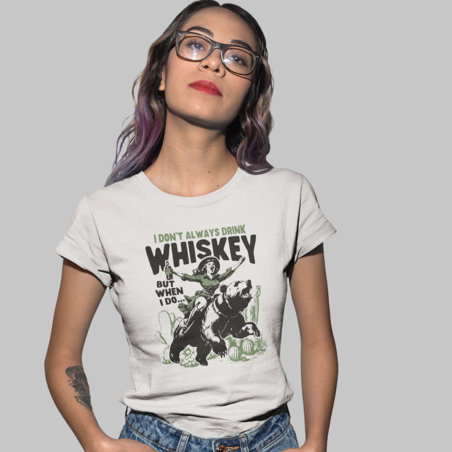 Whiskey Adventures: Cowboy Meets Bear Unisex T-Shirt