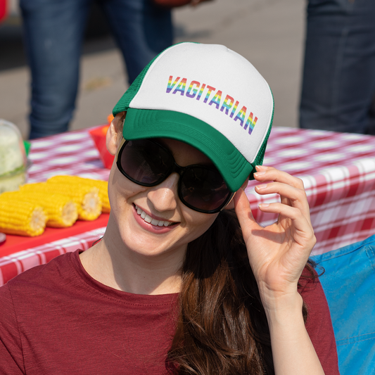 Vagitarian Pride Foam Trucker Hat - LGBT Gay Month Special Edition in 6 Vibrant Colors