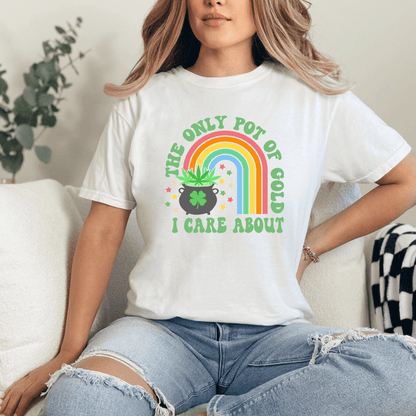 Celebrate St. Patrick's Day with Our 'Pot of Gold' Cannabis Shirt | Limited Edition Comfort Colors 171 Unisex Garment-Dyed