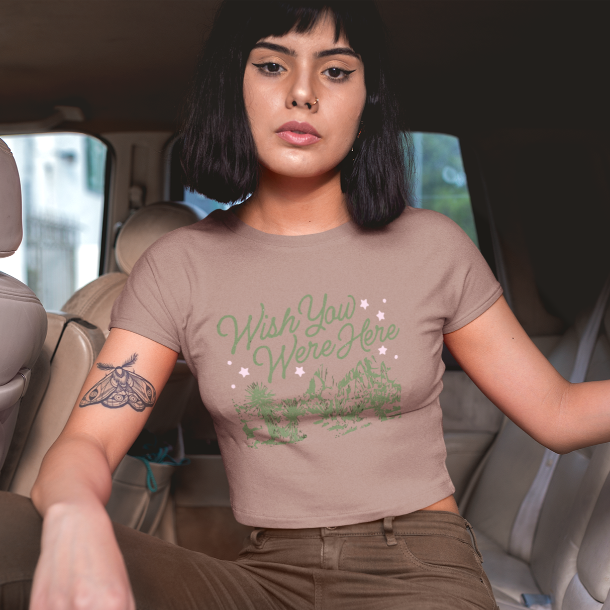 Vintage Desert Vibes Women's Crop Tee - Wish You Were Here Shirt