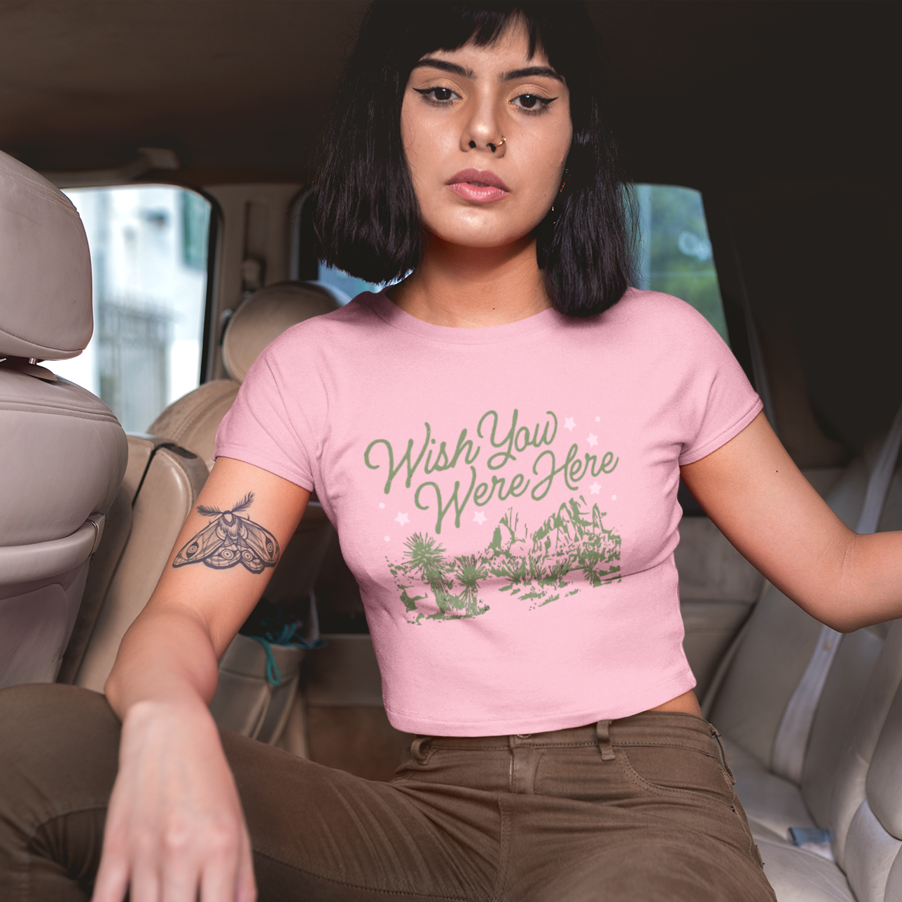 Vintage Desert Vibes Women's Crop Tee - Wish You Were Here Shirt