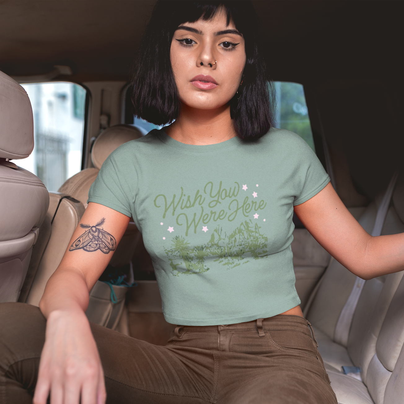 Vintage Desert Vibes Women's Crop Tee - Wish You Were Here Shirt