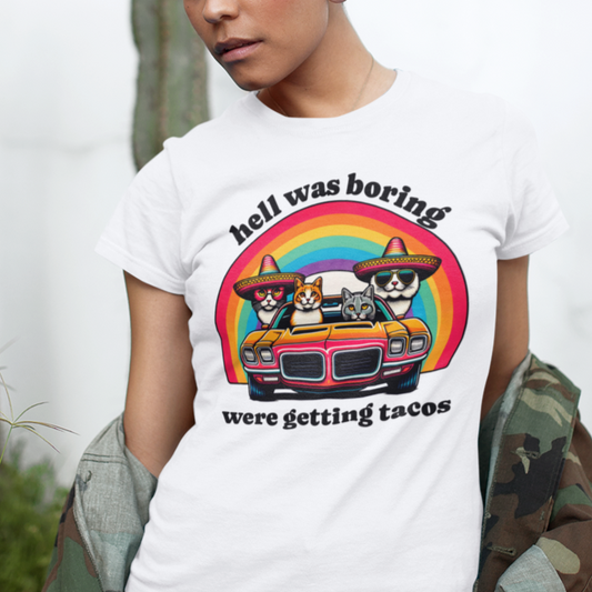 Hell Was Boring Kittens in Trans Am Sombrero Shirt | Cinco De Mayo Fun Tee