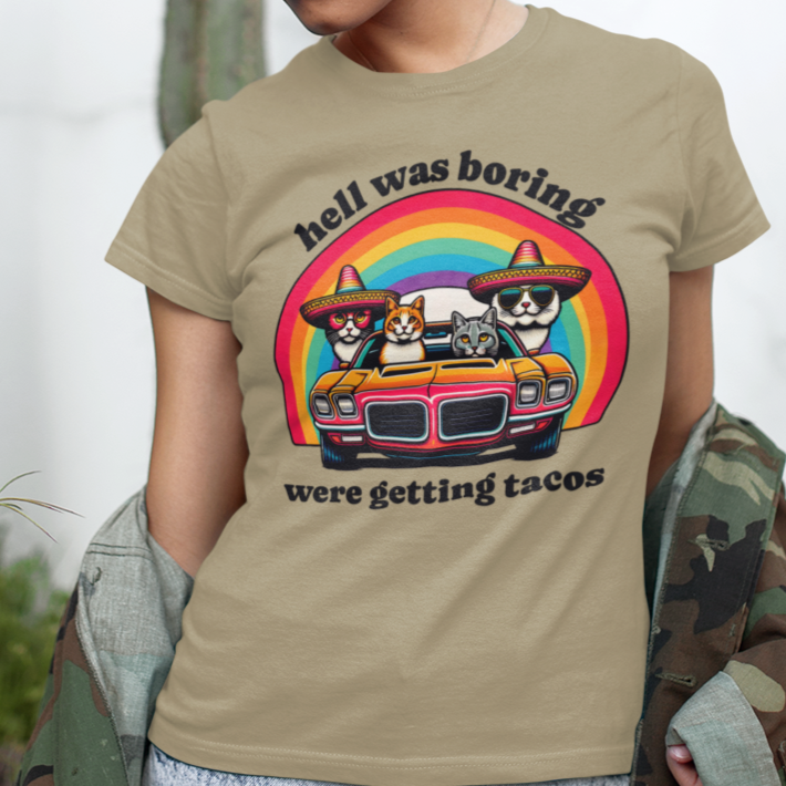 Hell Was Boring Kittens in Trans Am Sombrero Shirt | Cinco De Mayo Fun Tee